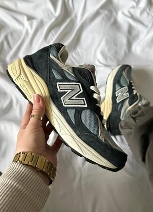 Замшеві кросівки new balance 990v3 blue