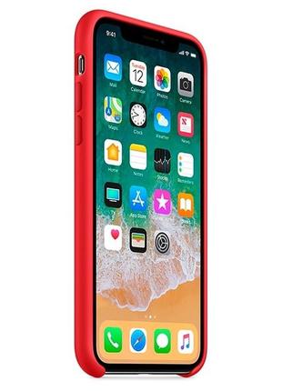 Силіконовий чохол apple silicone case red для iphone x2 фото