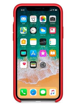 Силіконовий чохол apple silicone case red для iphone x3 фото