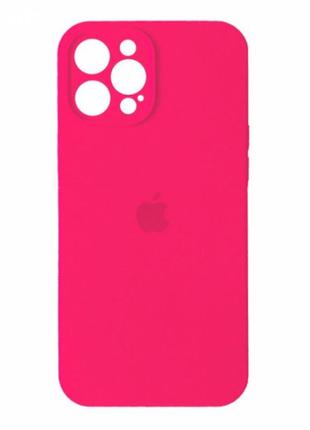 Чохол silicone case original full cover для apple iphone 12 pro max hot pink