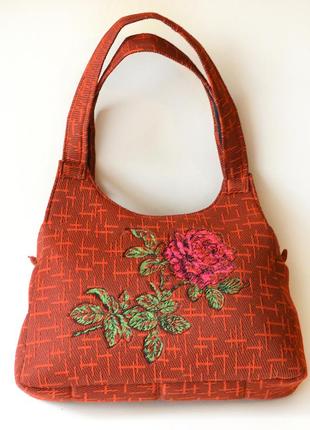 Сумка женская с вышивкой роза
