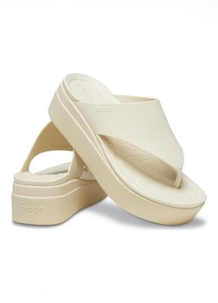 Crocs brooklyn flip вьетнамки женские крокс на платформе.2 фото