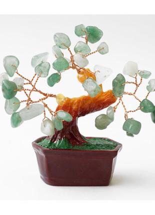 Дерево щастя з каменя зелений авантюрин, дерево щастя,зелений авантюрин