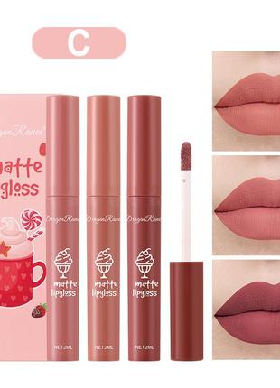 Набір водостійких рідких матових помад dragon ranee matte lipgloss c 3 шт