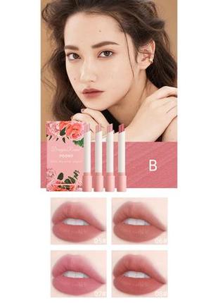 Набір помад dragon ranee peony matte lipstick set 4 шт3 фото