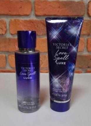 Парфумований набір  для тіла victoria's secret  love spell luxe fragrance mist оригінал
