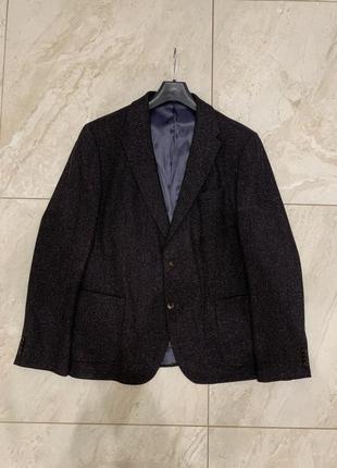 Классический пиджак шерстяной шелковый m&amp;s luxury блейзер коричневый2 фото