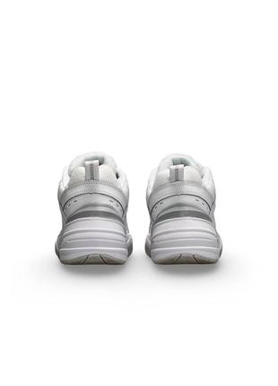 Жіночі шкіряні кросівки nike m2k tekno prm all white grey, кеди жіночі найк білі. жіноче взуття6 фото