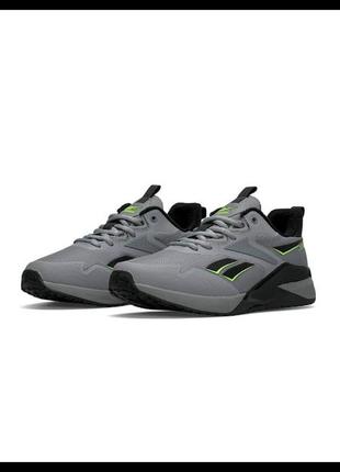 ❄️ мужские кроссовки reebok nano x2 fleece light gray black