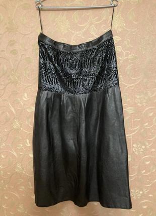 Юбка женская кожаная