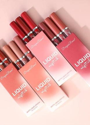 Набор водостойких жидких матовых помад dragon ranee liquid lipstick d 3 шт3 фото