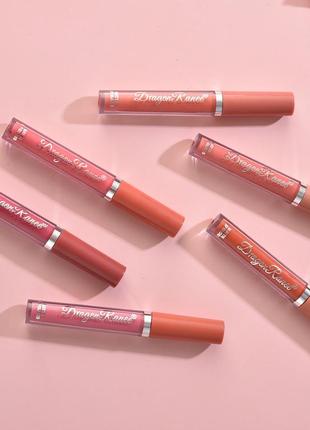 Набір водостійких рідких матових помад dragon ranee liquid lipstick d 3 шт5 фото