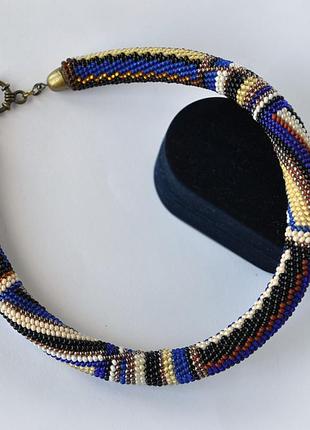 Украшение из бисера колье-жгут "интерес"