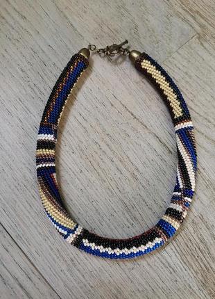 Украшение из бисера колье-жгут "интерес"