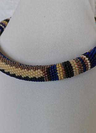 Украшение из бисера колье-жгут "интерес"