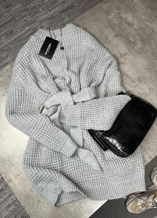 Тепленький вязаный свитер- платье оверсайз от plt8 фото