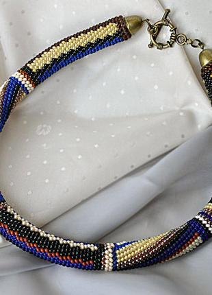 Украшение из бисера колье-жгут "интерес"