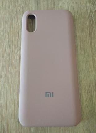 Чехол silicone cover case для xiaomi redmi 9a персиковый