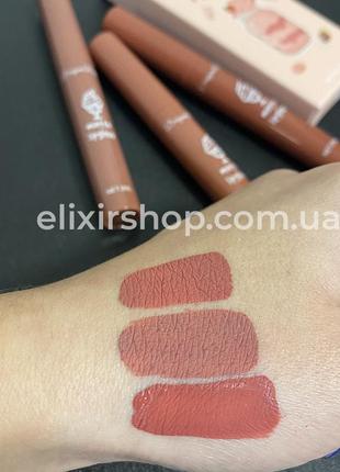 Набір водостійких рідких матових помад dragon ranee matte lipgloss d 3 шт3 фото