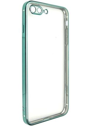 Прозрачный силиконовый чехол глянцевая окантовка full camera для apple iphone 7 plus/8 plus (5.5)