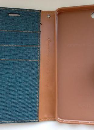 Чохол-книжка goospery з тканини для meizu u10 синій2 фото