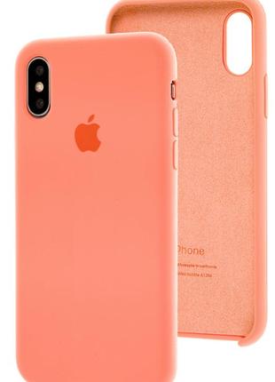 Силіконовий чохол apple silicone case персиковий  для iphone x/xs