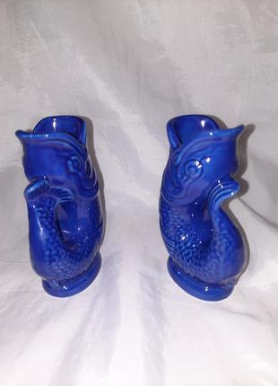 Синие рыбки из керамики.3 фото