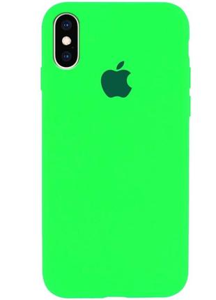 Силіконовий чохол apple silicone case neon green для iphone x/xs1 фото
