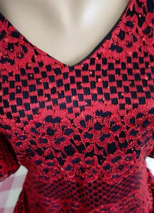 Красивое красное гипюровое платье с подкладкой стрейч9 фото