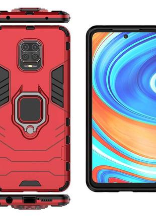 Ударостійкий чохол transformer ring for magnet для xiaomi redmi note 9s/note 9 pro/note 9 pro max red3 фото