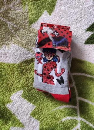 Дитячі шкарпетки короткі для дівчинки леді баг і супер кот р.31-34, 27-30, набір 3шт. disney1 фото