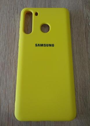 Чехол silicone cover case для samsung a21/a215 yellow