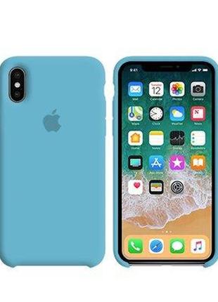 Силіконовий чохол apple silicone case blue для iphone x/xs1 фото