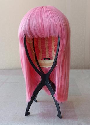 Короткая розовая парика, каре, с чутчиком, термостойкая, новая, парик