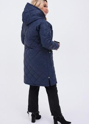 Женская удлиненная демисезонная куртка 48-66 размеры5 фото