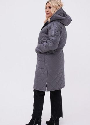 Женская удлиненная демисезонная куртка 48-66 размеры3 фото