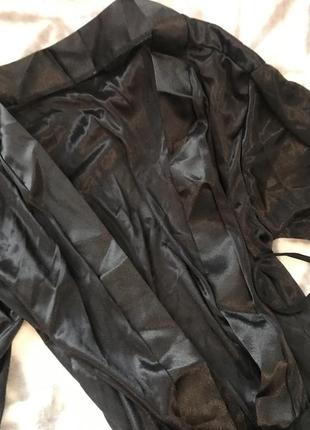 Шёлковый сексуальный халат пеньюар  с трусиками4 фото