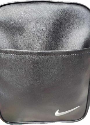 Чоловіча сумка еко шкіра барсетка через плече чорна6 фото