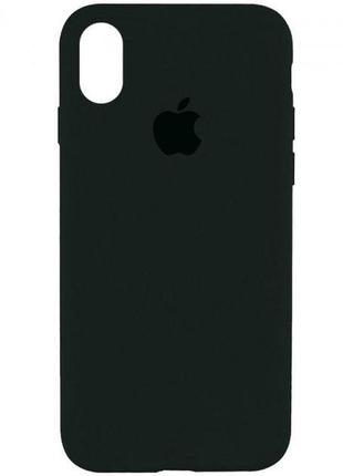 Силіконовий чохол apple silicone case black green  для iphone x/xs