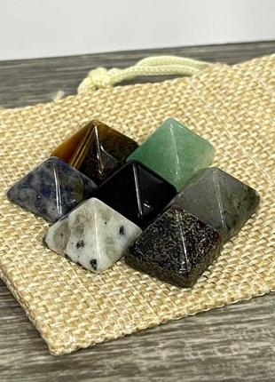Пирамидка из натурального камня чёрный агат - оригинальный сувенир на подарок парню, девушке6 фото