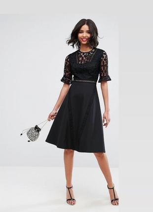 Нарядна чорна сукня із мереживом asos