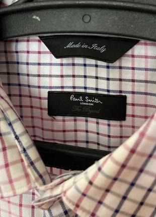 Paul smith london made in italy the byard белая синяя рубашка на длинный рукав в клетку m - l3 фото