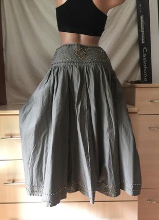 Шикарная юбка на лето клеш миди2 фото