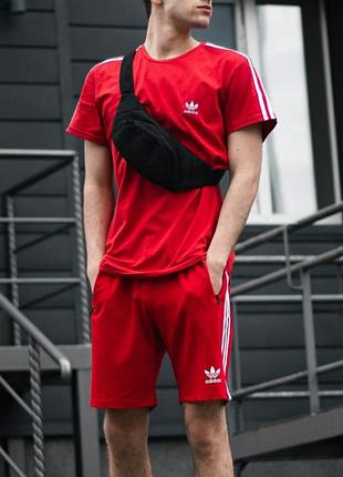 Річний комплект adidas runner костюм — шорти + футболка + маска шорті