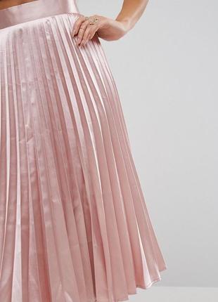 Розовая сатиновая юбка плиссе от missympire3 фото