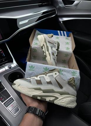 Мужские кроссовки adidas originals niteball prm beige olive1 фото