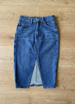 Шикарная джинсовая юбка h&amp;m s 363 фото