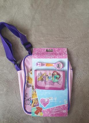 Disney сумка+кошелек+цифровые часы