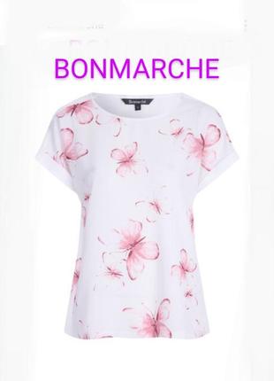 Нова блузка футболка принт 🦋🦋🦋 бренду bonmarche uk 14 eur 42