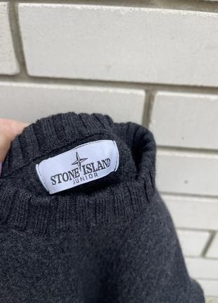 Шерстяной черный свитер stone island junior3 фото